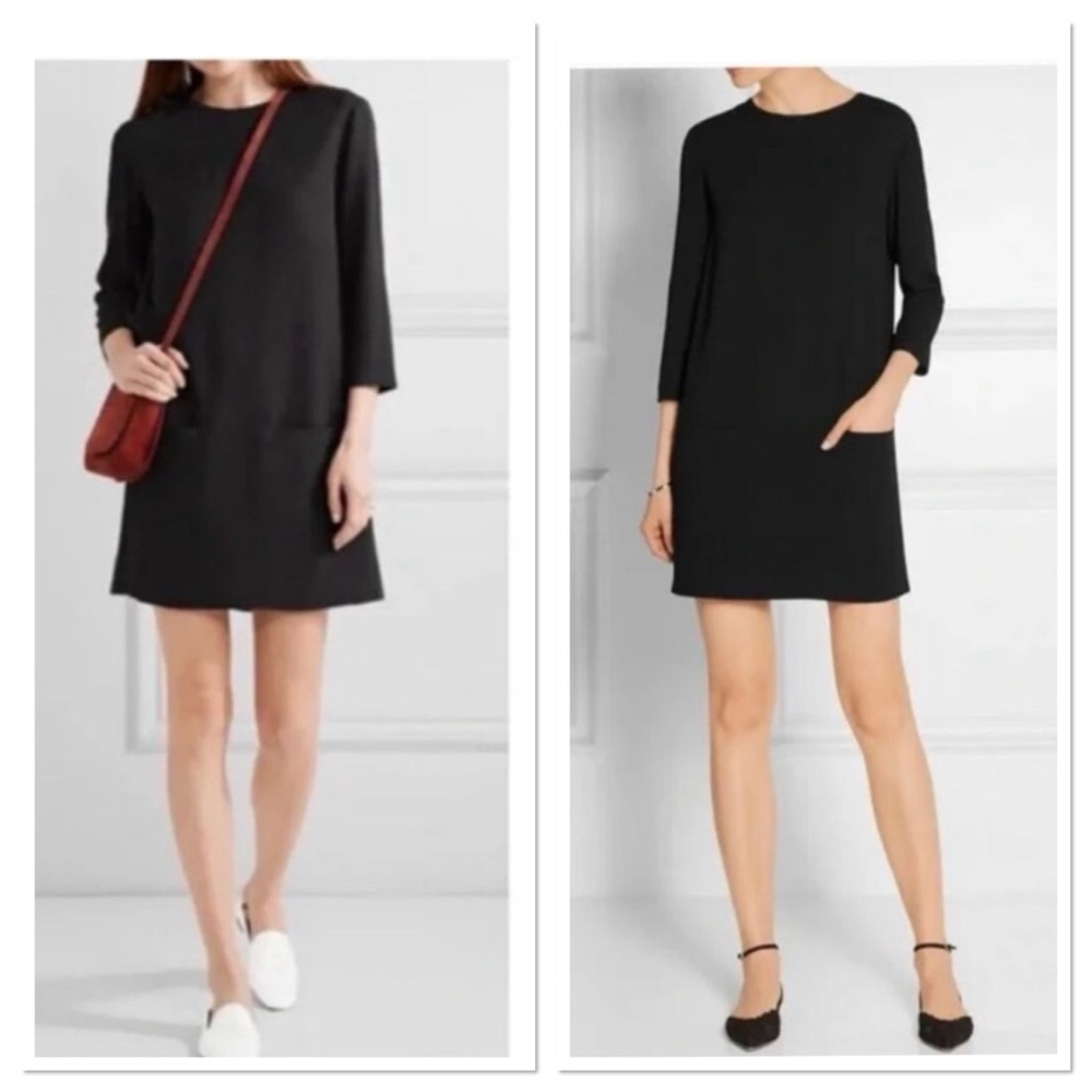 THE ROW Marina Crepe Scuba Mini Dress Sz:XS Black